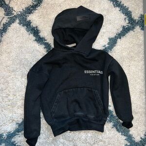 ESSENTIALS FEAR OF GOD HOODIE. BLACK L. UNISEX SIZE 2/3.